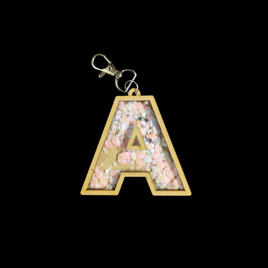 Personalised Letter Shaker Keychain | Bag Dangler (MDF Lasercut)