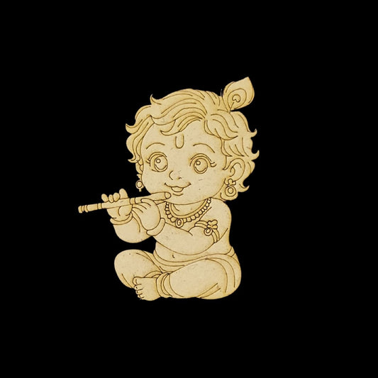 Lil Krishna Playing Flute (MDF Premarked Base)