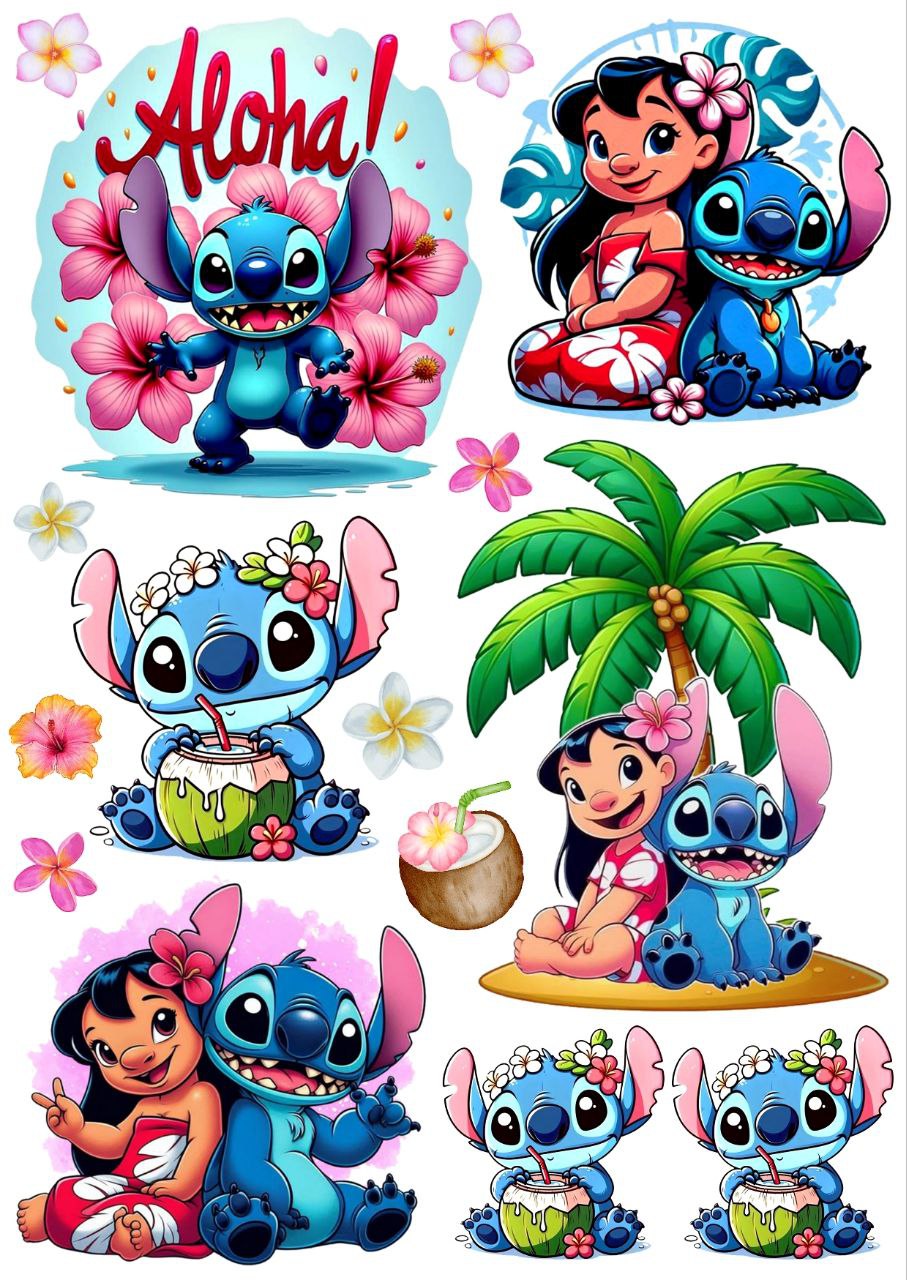 Lilo & Stitch - Press N Peel Stickers (UV DTF) Size A6