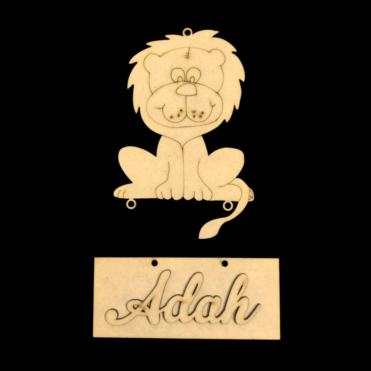 Lion( Mini name plate - MDF ) Personalised