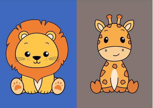 Lion and Giraffe (Decoupage Paper)2in1