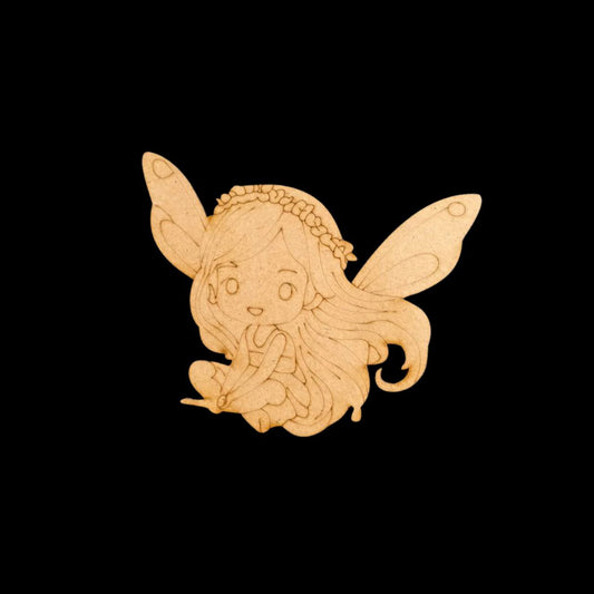 Little Fairy Child (MDF Lasercut Premarked Colouring Base)