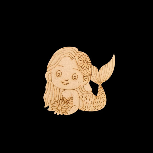 Little Mermaid(MDF Lasercut Premarked Colouring Base)