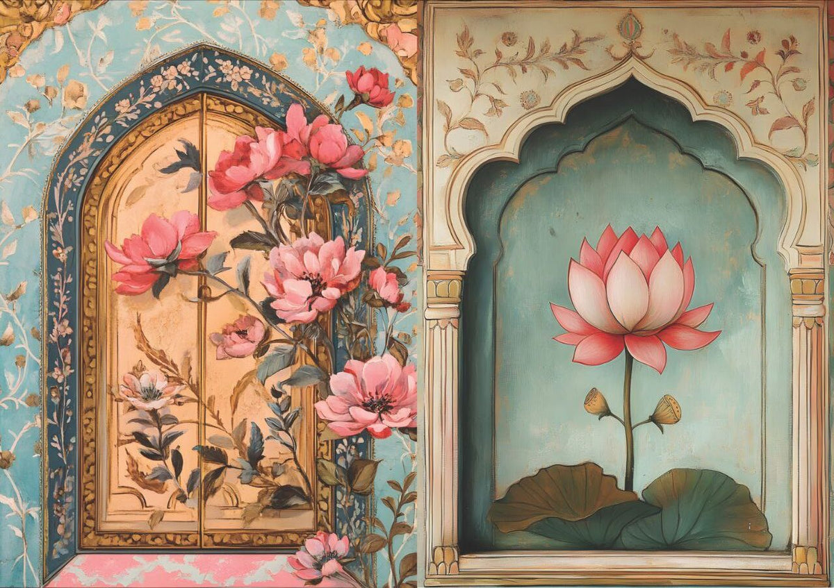 Lotus Floral (2 in 1 - Decoupage Paper)