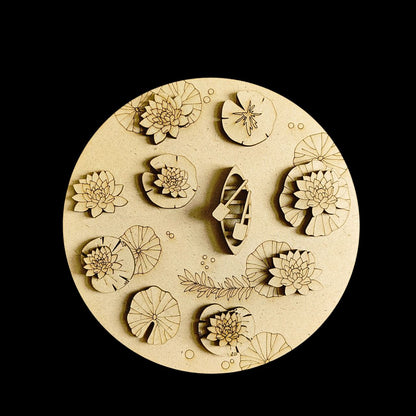 Lotus Pond - Fishes (MDF DIY Premarked Base)