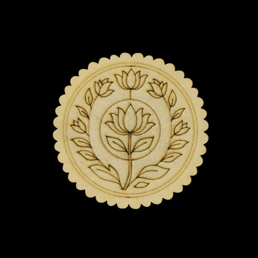 Lotus - Round Scalloped - Premarked Base (MDF)
