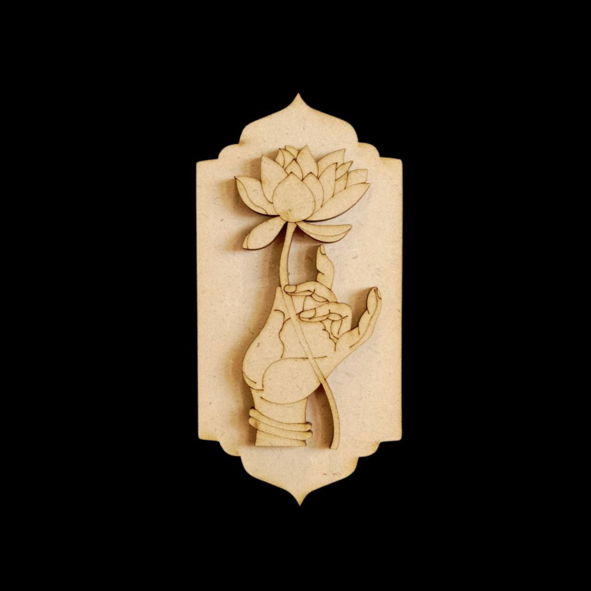 Lotus in Hand (MDF Fridge Magnet Base, Wall Decor)