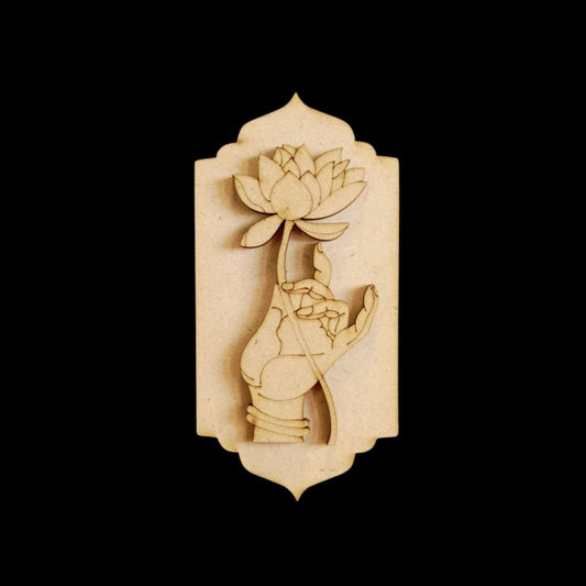 Lotus in Hand (MDF Fridge Magnet Base, Wall Decor)