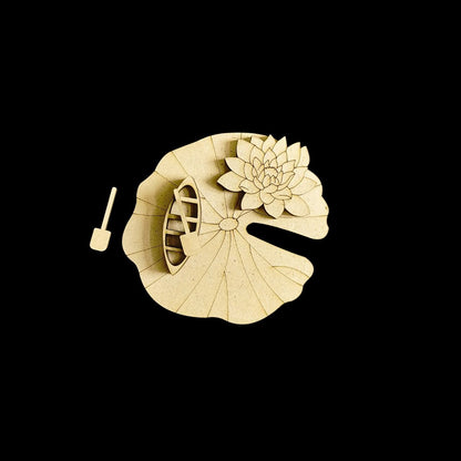 Lotus leaf and Boat (DIY wall hanging - Fridge Magnet Base MDF)