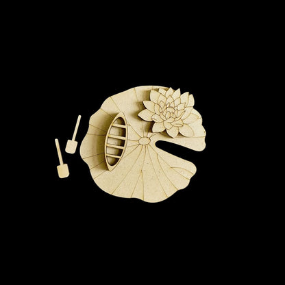 Lotus leaf and Boat (DIY wall hanging - Fridge Magnet Base MDF)