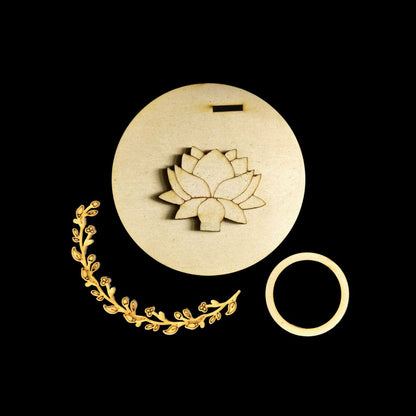 Lotus with embellishment (MDF Tealight Holder) Festive