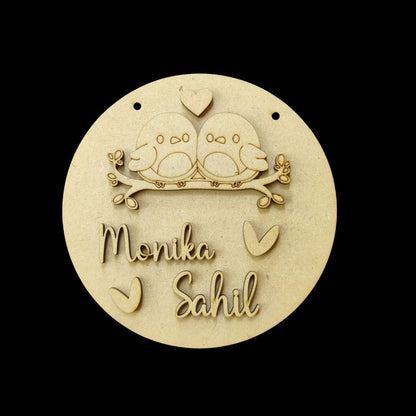 Minimalist Love - Personalised Couple Name Plate Rectangular (MDF Valentine's)