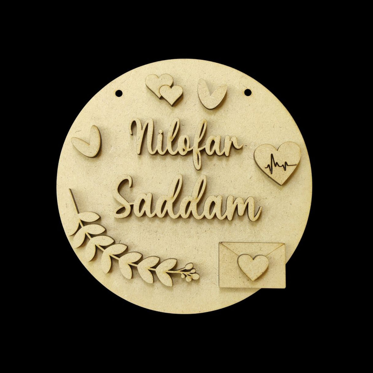 Love Elements - Personalised Couple Name Plate (MDF Valentine's)