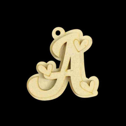 Love Monogram - Personalised Keychain Base (MDF - Valentine's)