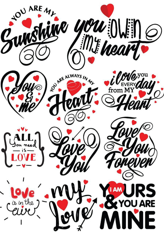 Love Quotes ( Instant Transfer Sheets )