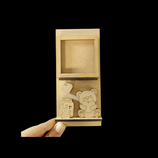 Love Teddybear n Mini PhotoFrame (Miniature Shelf Fridge Magnet Base - MDF) Valentine's Collection 11
