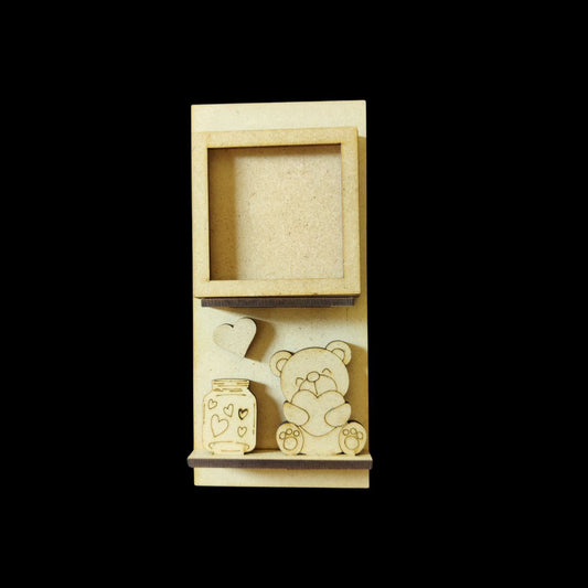 Love Teddybear n Mini PhotoFrame (Miniature Shelf Fridge Magnet Base - MDF) Valentine's Collection 11