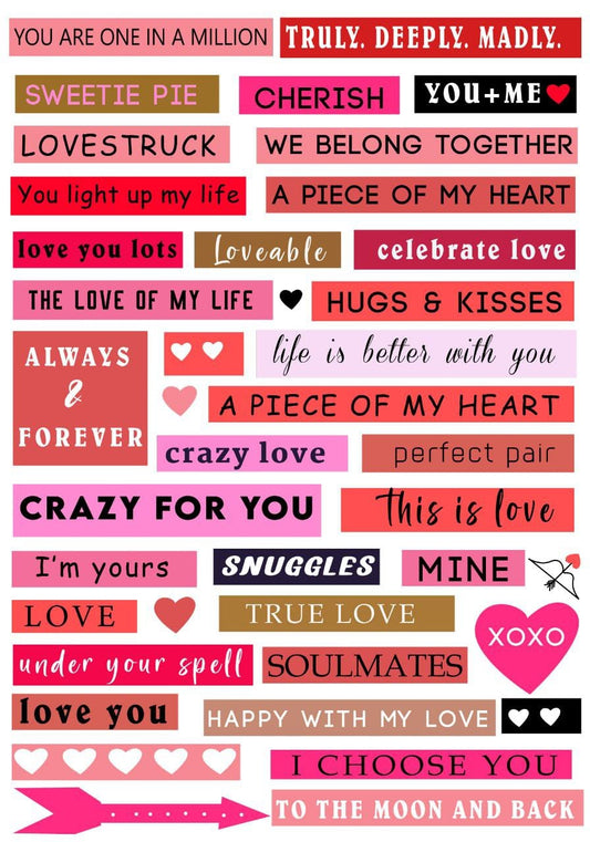 Love strips ( Instant Transfer Sheets )