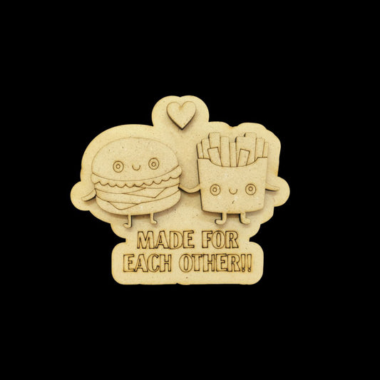 Made for each other - Love Puns (MDF - Fridge Magnet Base) Valentine's Collection