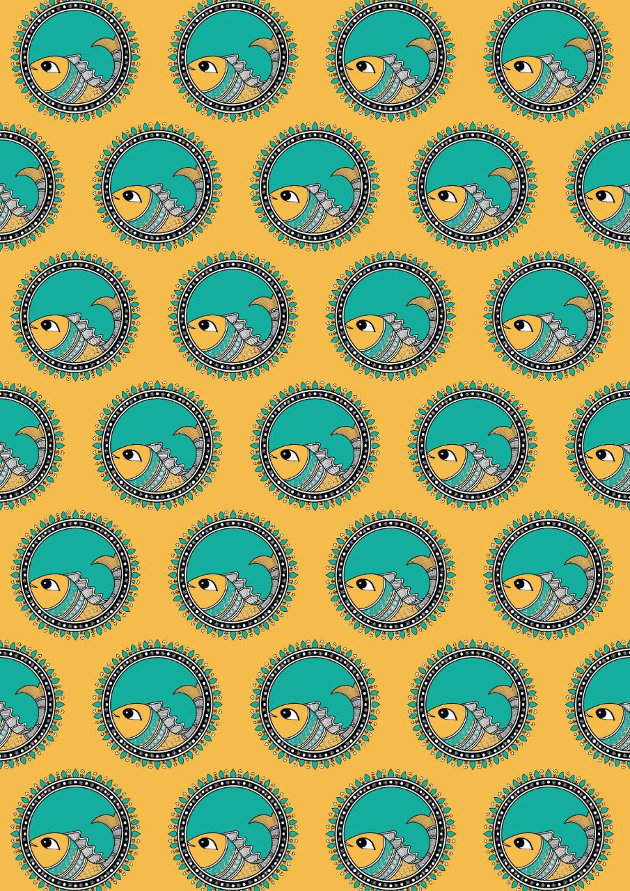 Madhubani Fish ( Decoupage papers )