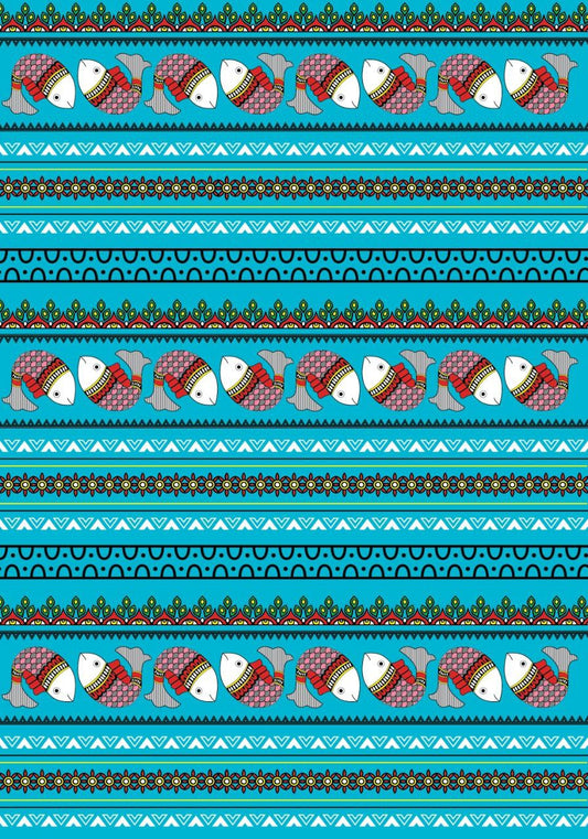 Madhubani Fishes ( Transfer sheets )