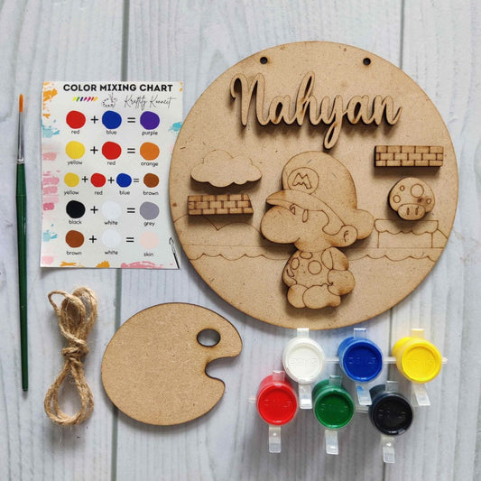 Mario - DIY Name Plate Kit (Personalised MDF)