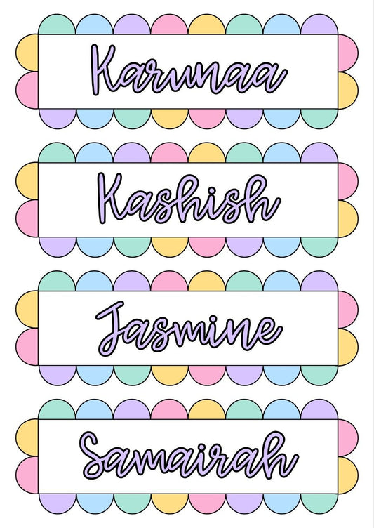 Marshmallows - Personalised DTF Press n Peel Stickers (A6) 4 Names