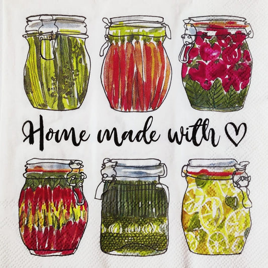 Mason Jar (made with love)   ( German Napkins Tissues )