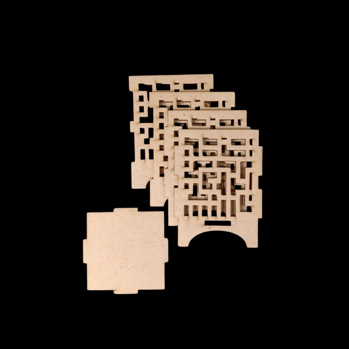 Maze Puzzle (MDF -Lasercut Tealight Lantern) Festive