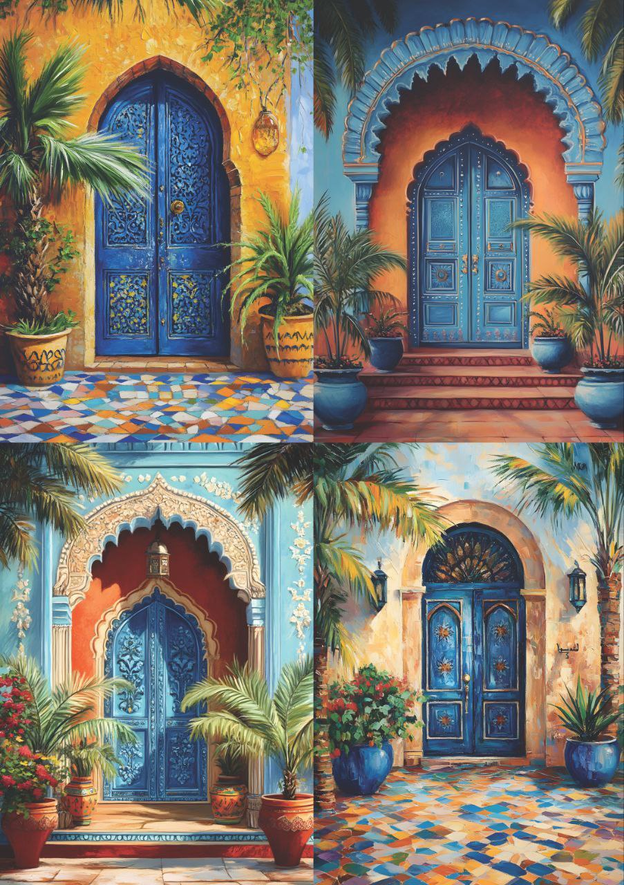 Mediterranean Doorways (4 in 1 - Decoupage Paper)
