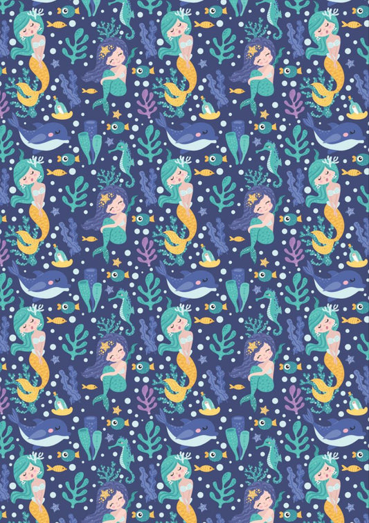 Mermaid - Seamless pattern (Kids - Decoupage Papers )