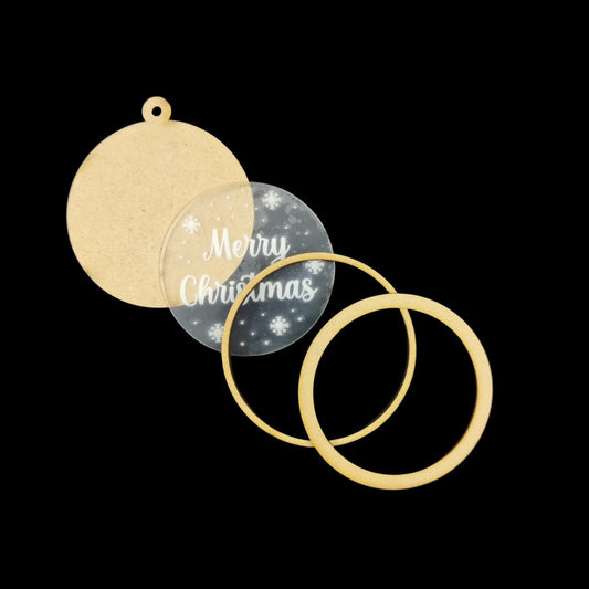 Merry Christmas - Engraved Acrylic Layered Shaker (MDF)