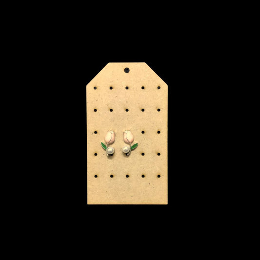 Mini Travel Earring Studs Holder Tag (MDF Lasercut)