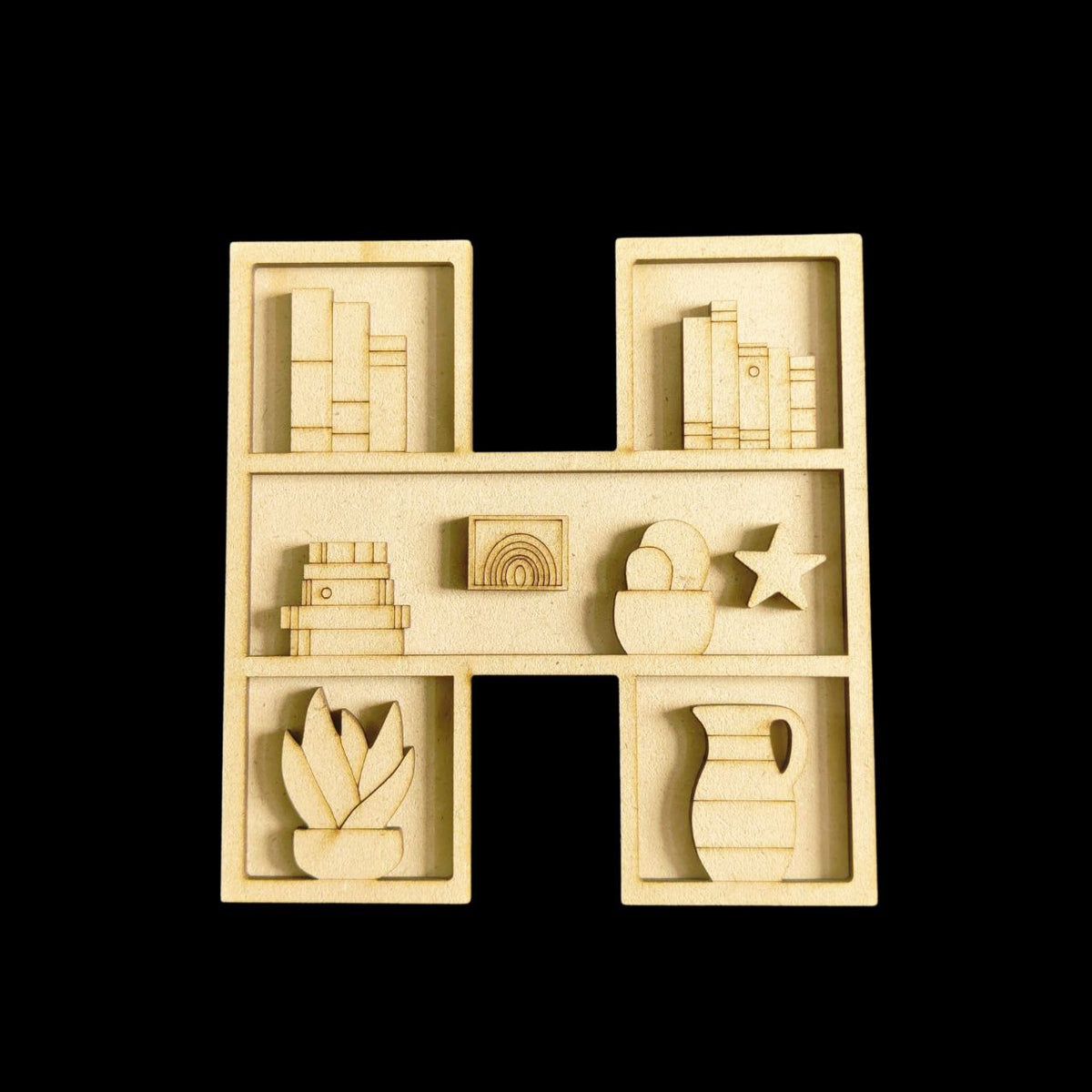 Miniature Shelf Layered Monogram - Personalised (MDF Wall/Desk Decor )