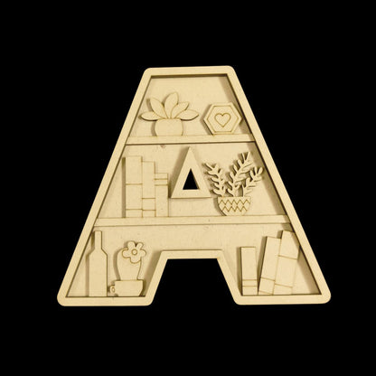 Miniature Shelf Layered Monogram - Personalised (MDF Wall/Desk Decor )
