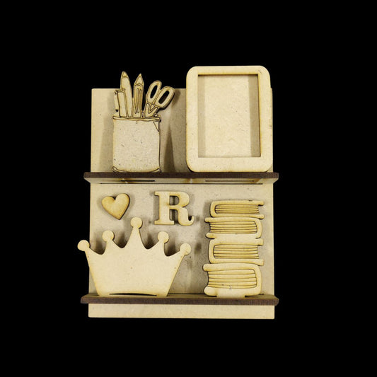 DIY Miniature Shelves - Personalised (MDF Fridge Magnet Base) Girl