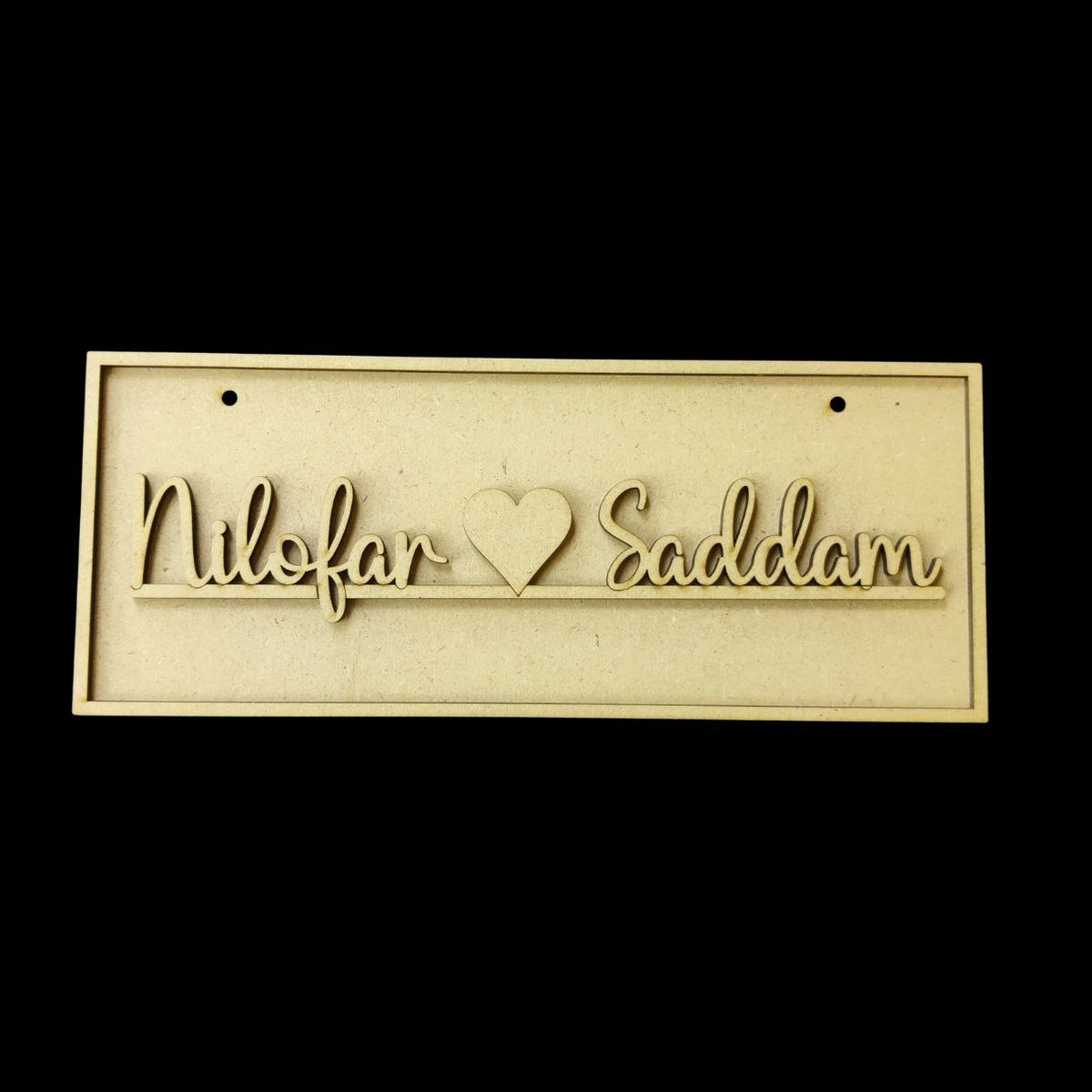 Minimalist Love - Personalised Couple Name Plate Rectangular (MDF Valentine's)