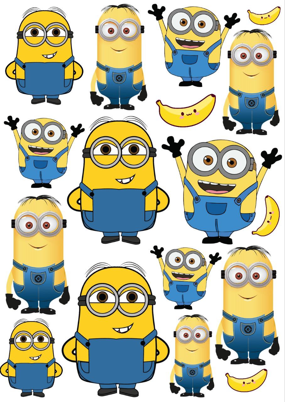 Minions - Press N Peel Stickers (UV DTF) Size A6