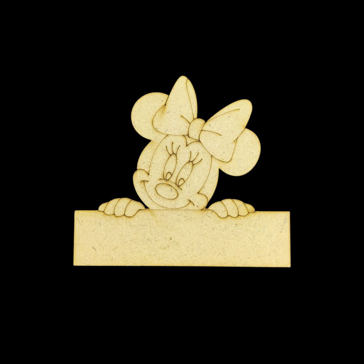 Minnie Mouse (Fridge Magnet With Mini Name Board - MDF Lasercut)Kids DIY Personalised