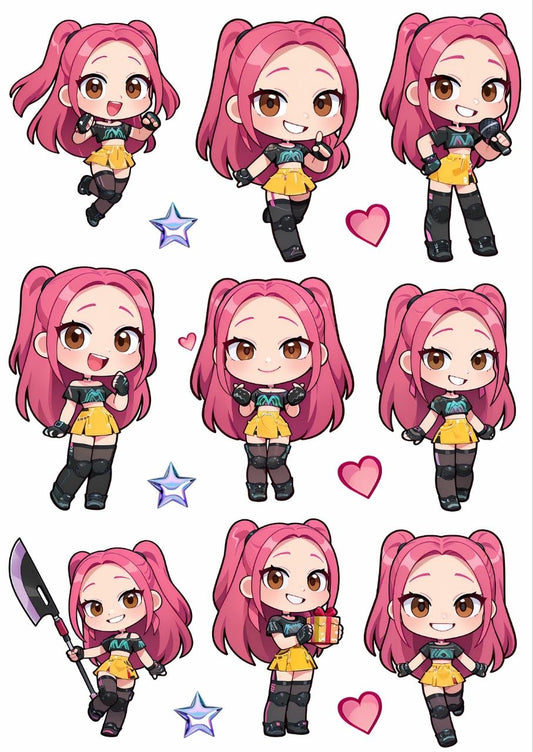 Mira - K-pop Demon Hunter Chibi – Press N Peel Stickers (UV DTF) Size A6