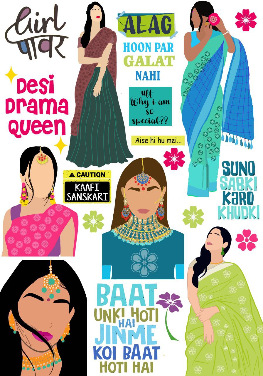 Modern Desi Bahu  ( Instant Transfer Sheets )