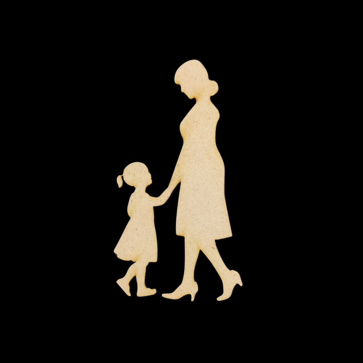 Mom and daughter (MDF Silhouette Cutout) Celebrating Mothers