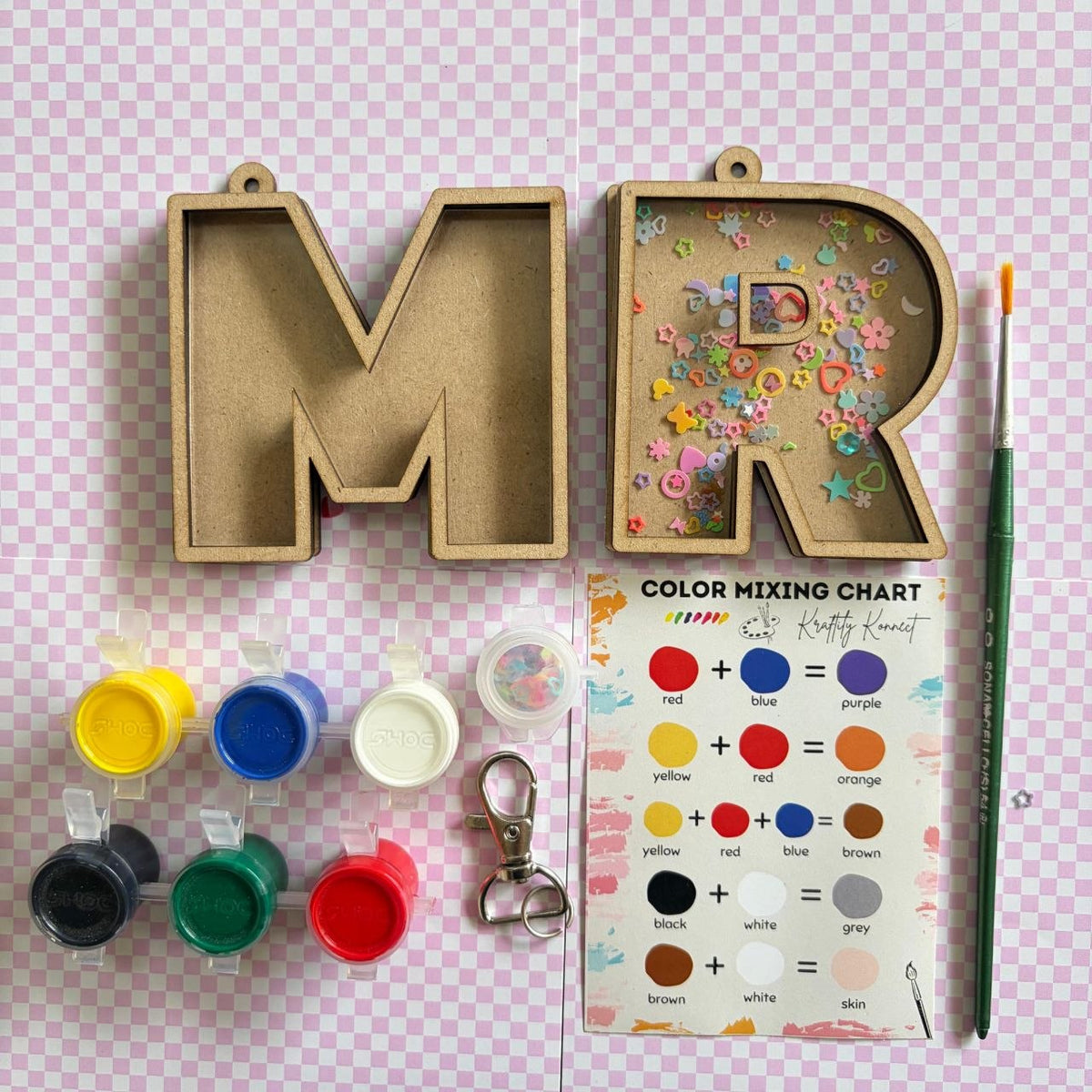 Monogram Bag Dangler - DIY Shaker Kit (MDF) Personalised