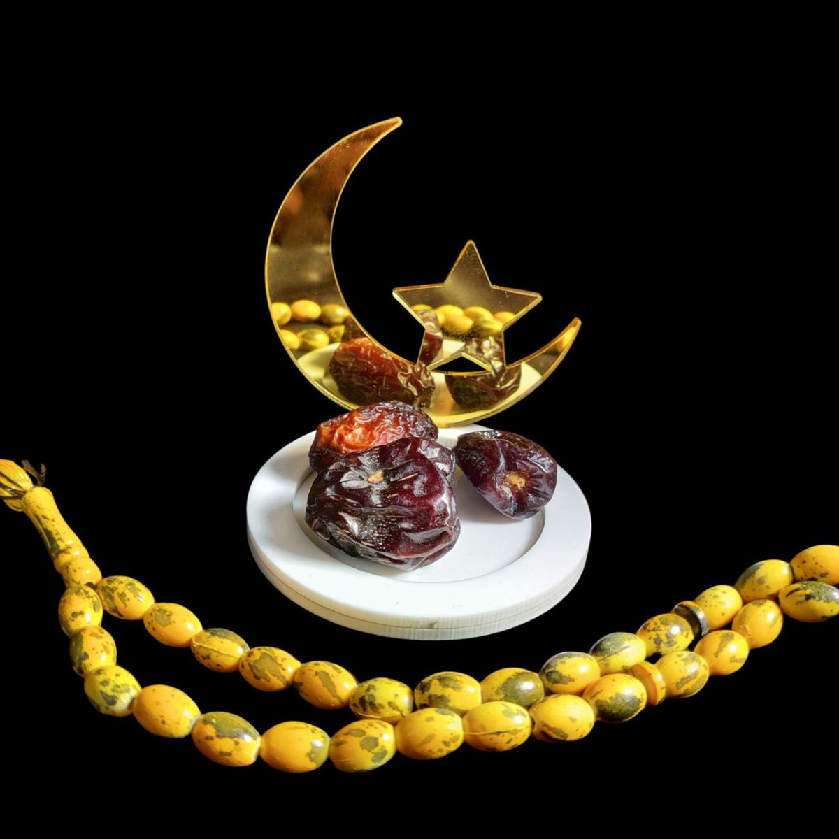 Moon Star mini Khajoor Dates Tray (Acryilc) Islamic Collection