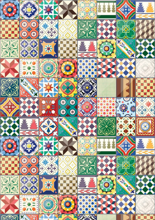 Mosaic Tile Pattern ( Instant Transfer Sheet )