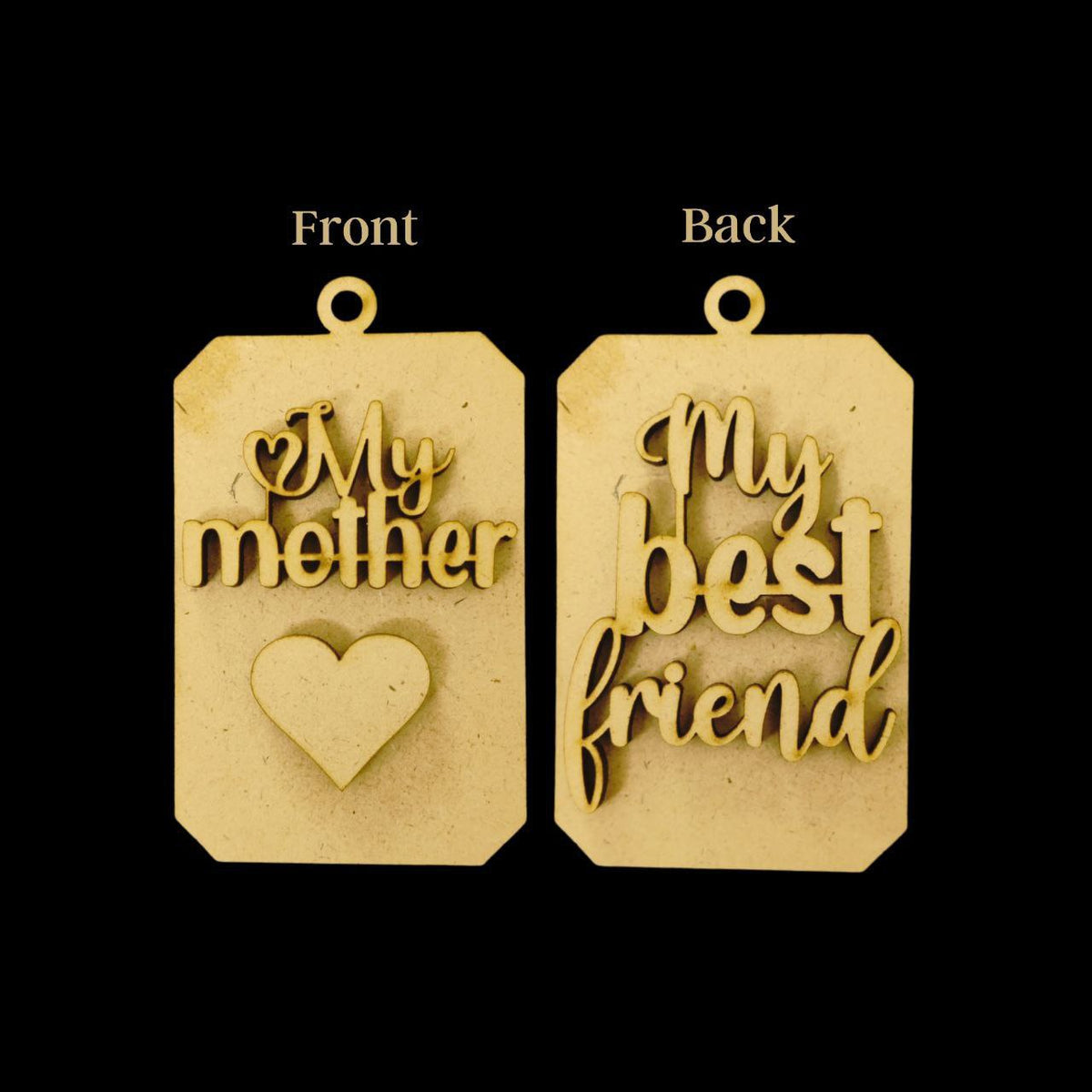 Mother's Day 2 ( Front Back MDF Keychain bases )