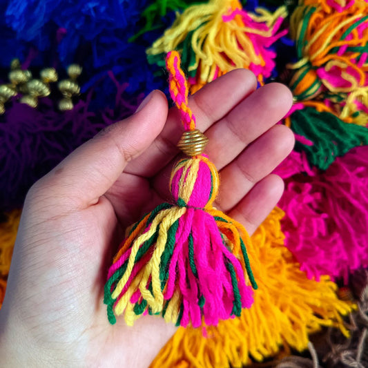 MultiColour - Wool Latkan Tassel (Craft Embellishment)