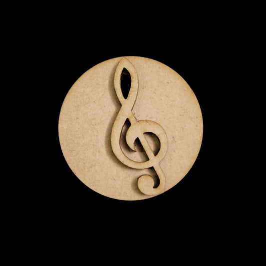 Musical Note (MDF Round Fridge Magnet Base)