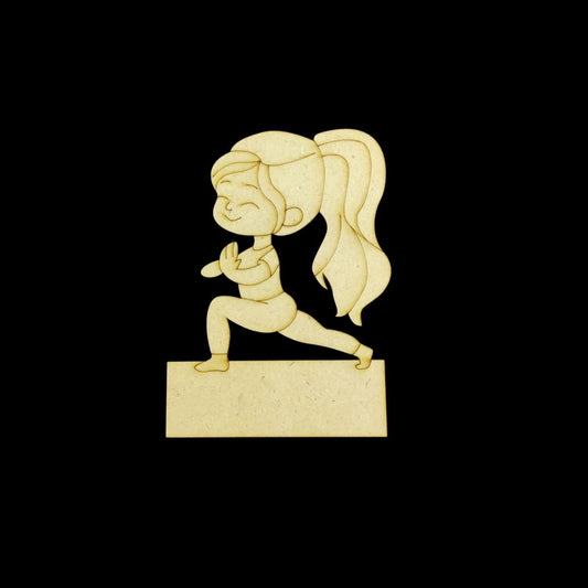 Namaste Yoga Girl (Mini Fridge Magnet Name Board) MDF