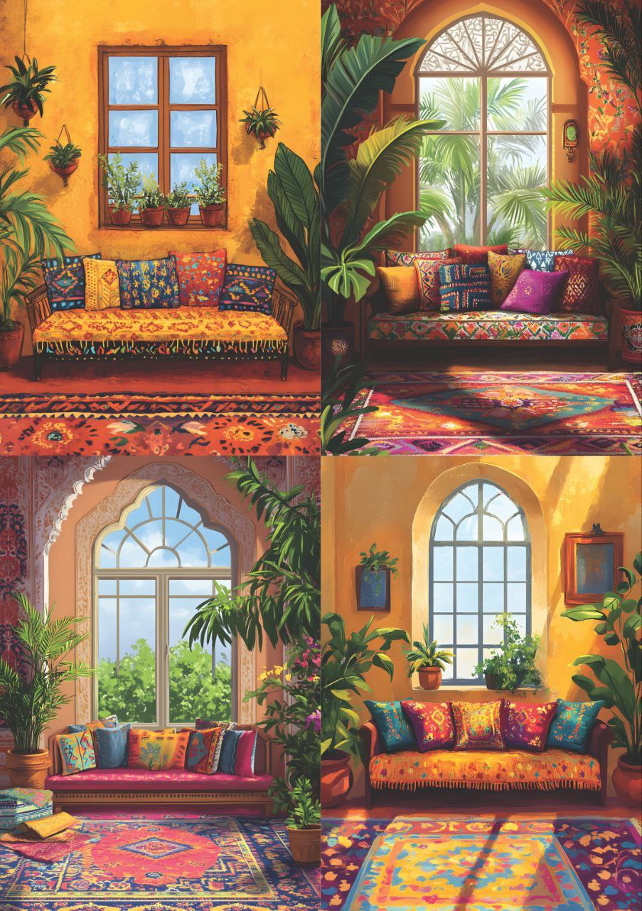 Nawabi Diwan (4 in 1 - Decoupage Paper)